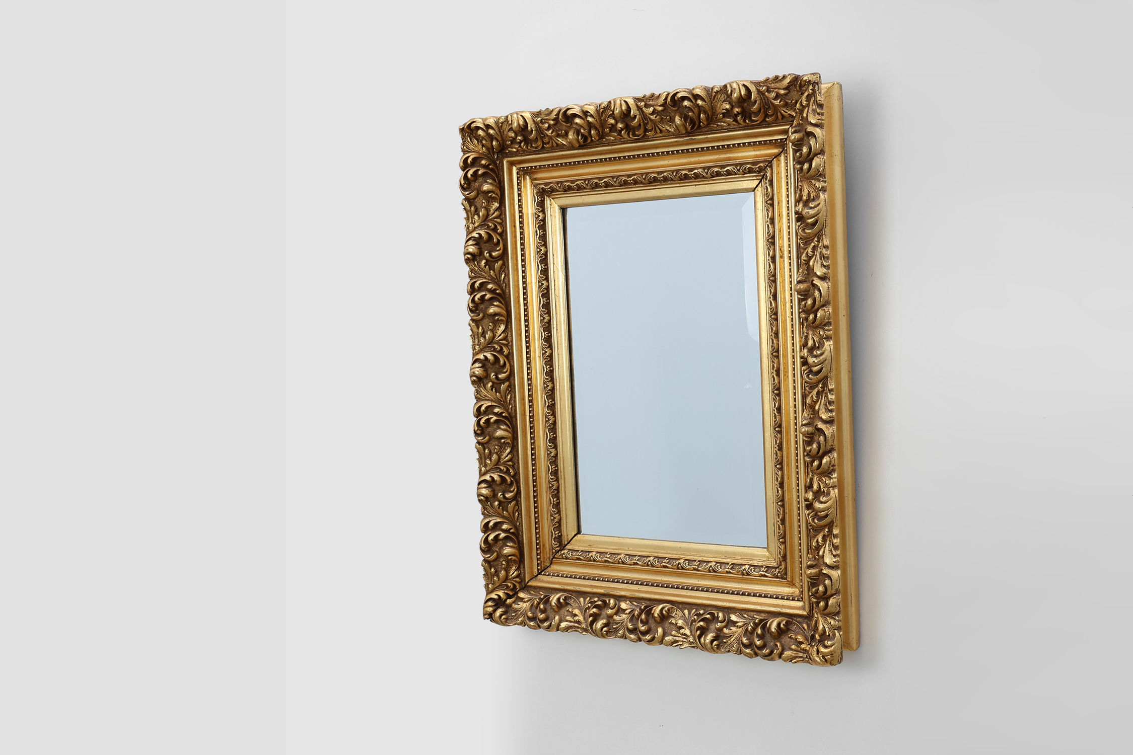 Baroque style giltwood mirror with acanthus carvings, France ca. 1880thumbnail